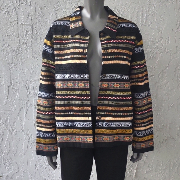 Tantrum Collection Ladies Luxury Horizontally Embroidered Jacket - Picture 7 of 17